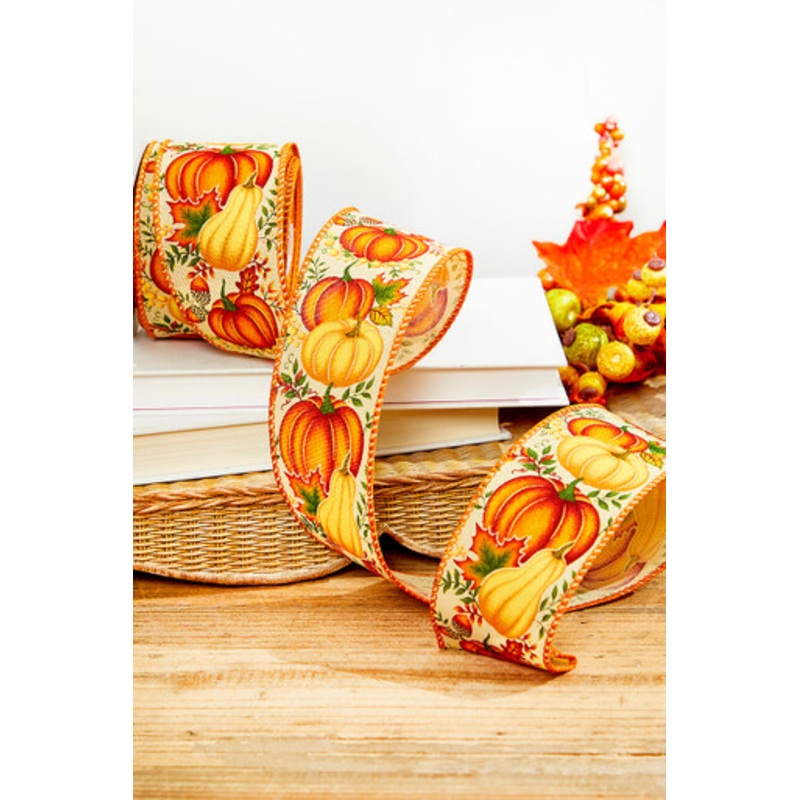 2.5 x 10 Yard Pumpkin & Gourd Ribbon