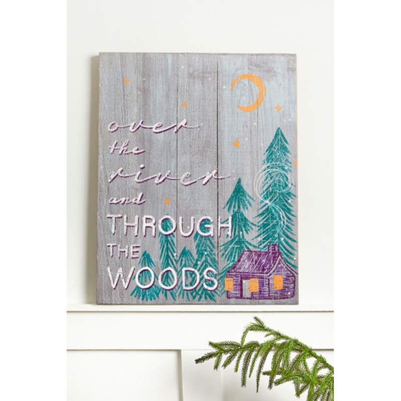 20 x 16 Through the Woods Wooden Sign