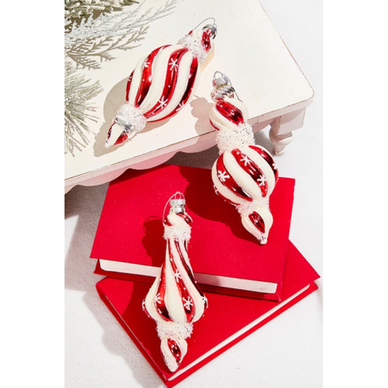 Candy Striped Glass Ornament