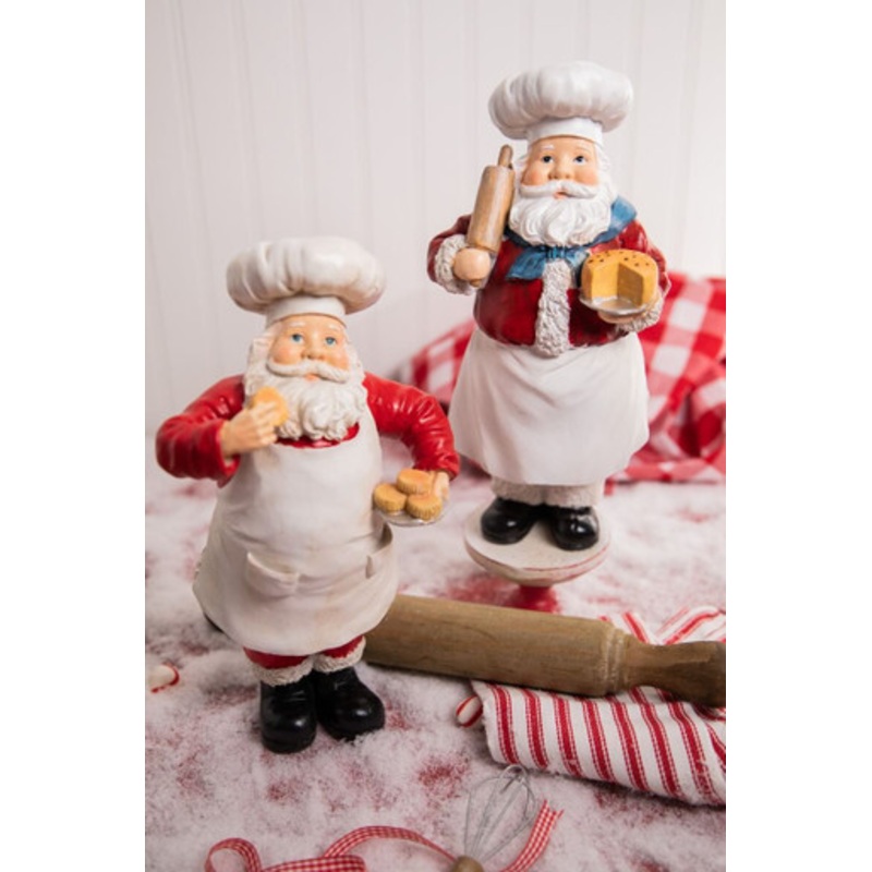 12 Resin Holiday Chef Santa