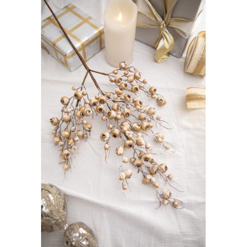 32 Frosted Iced Gold Crabapple Spray