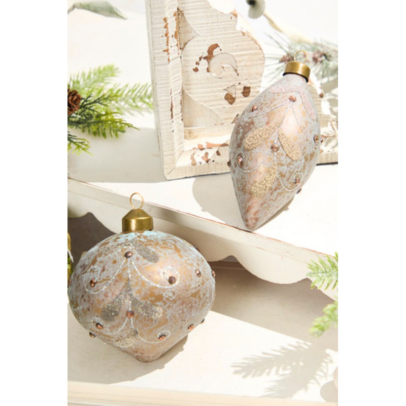 4 – 5 Rustic Glass Ornament