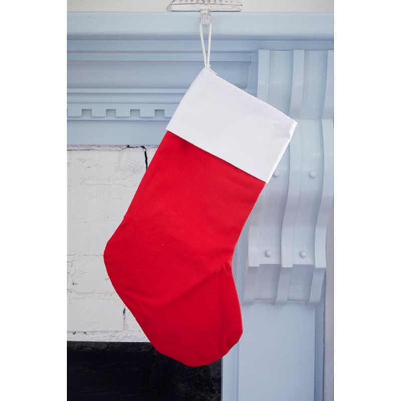 Red Stocking with White Trim Rough