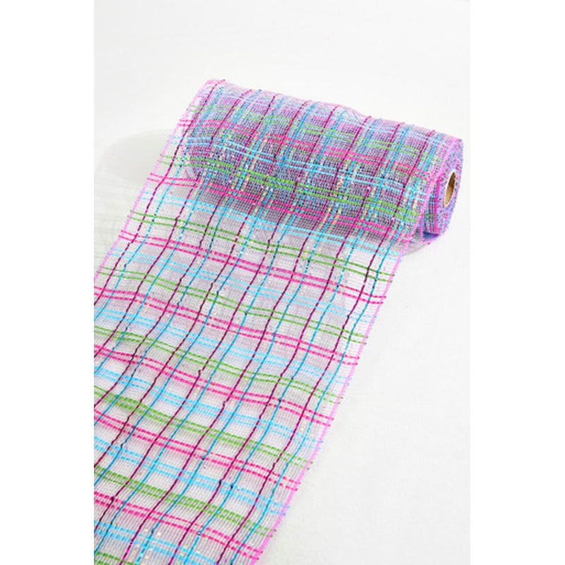 10 x 10 Yard Lavender/ Pink/Turquoise Deco Poly Mesh