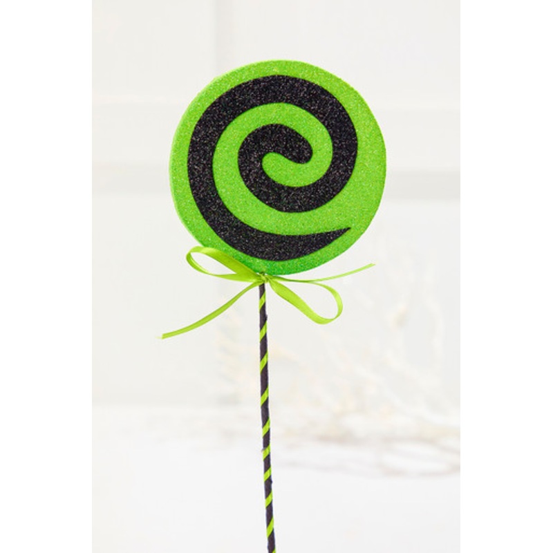 17 Green Glitter Lollipop Pick