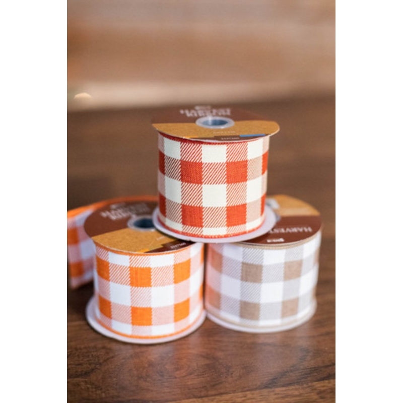 2.5 x 3 Yard Harvest Plaid Fall Ribbon