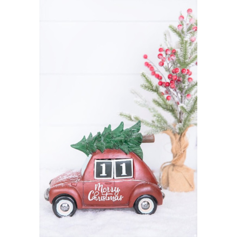 11.5 Resin Countdown Calendar Holiday Truck with Christmas Tree