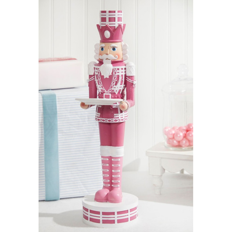 20H Nutcracker with Tray – Pink & White