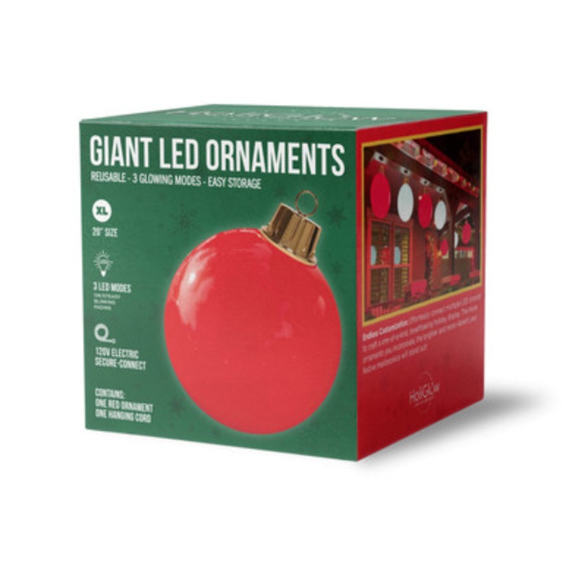 HoliGlow Inflatable LED Ornament – 20 Red