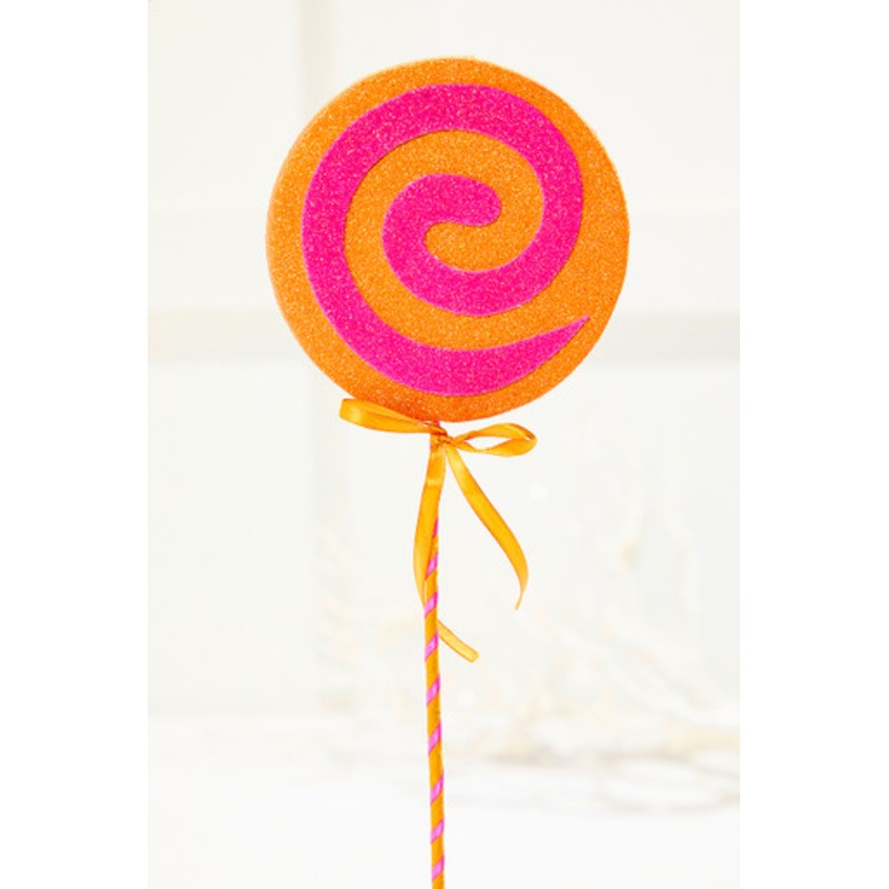 17 Orange & Pink Lollipop Pick