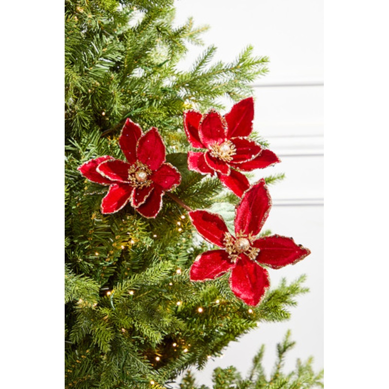 25.5 Triple Red Magnolia Spray