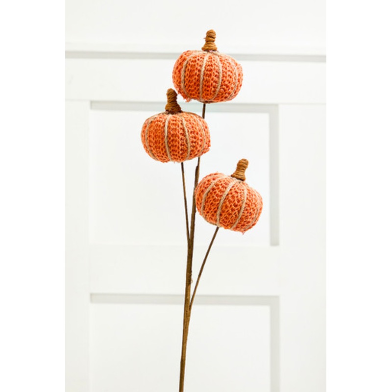 25 Sienna Triple Natural Weave Autumn Pumpkin Spray