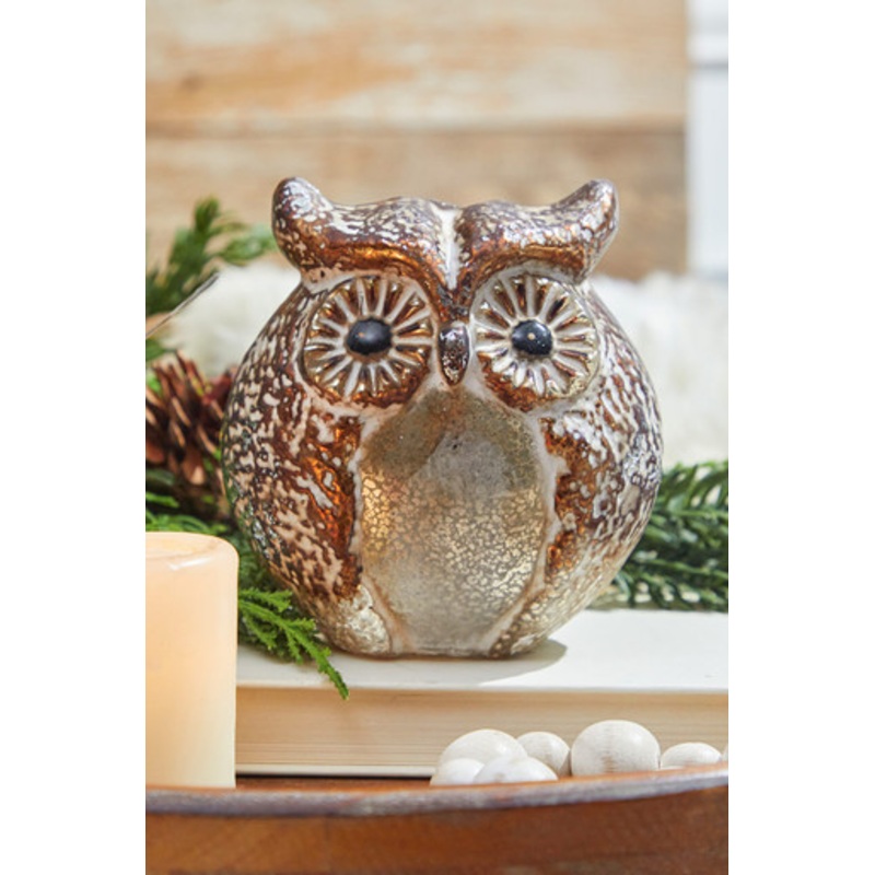 6 Small Glass Owl figurine