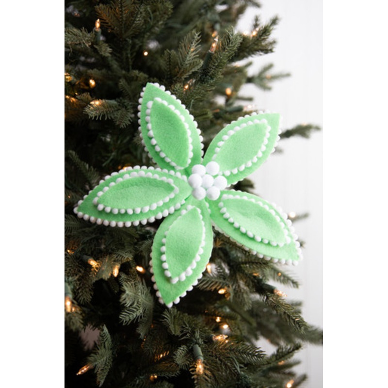 22 x 11 Poinsettia Stem – Frozen Green