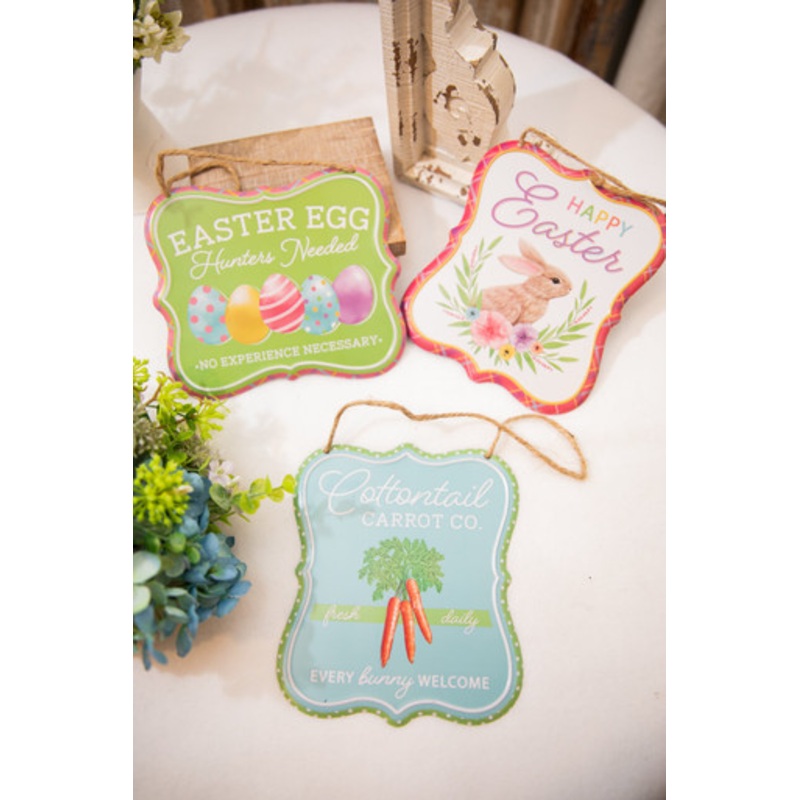 7 Embossed Tin Easter Sign