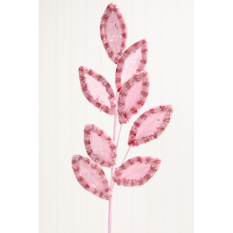 27 Candy with Snowglitter Leaf Spray