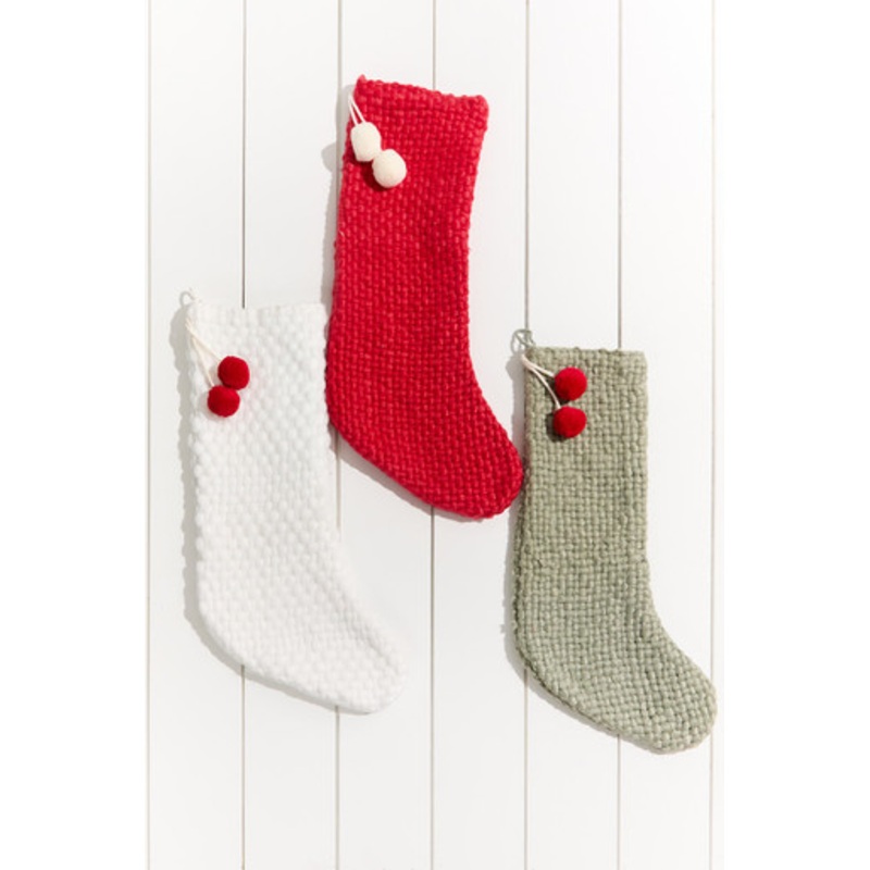 20 Stocking With Pom Poms