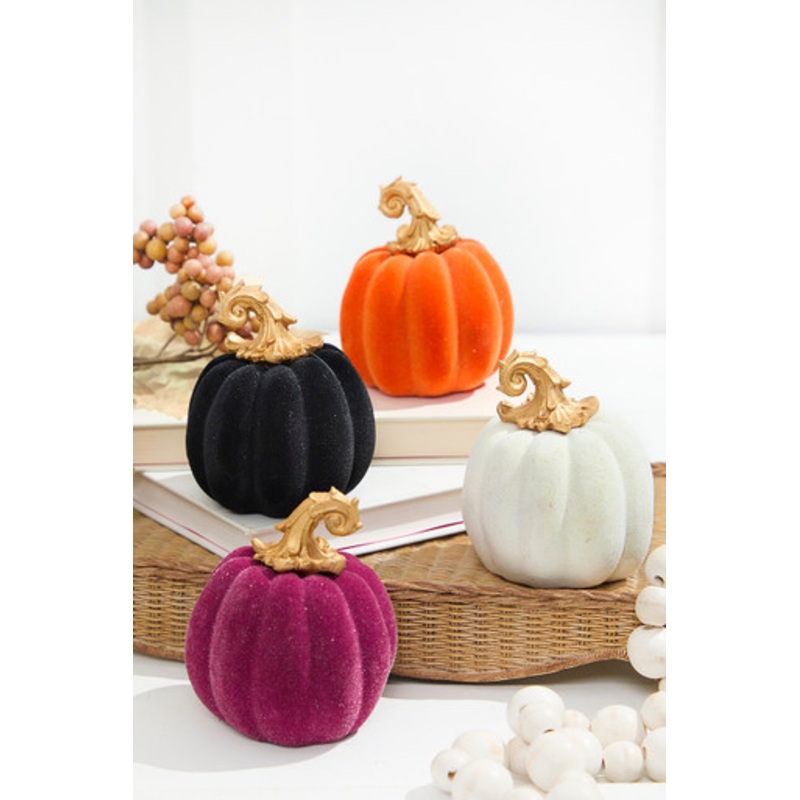 4.1 Colorful Flocked Pumpkin