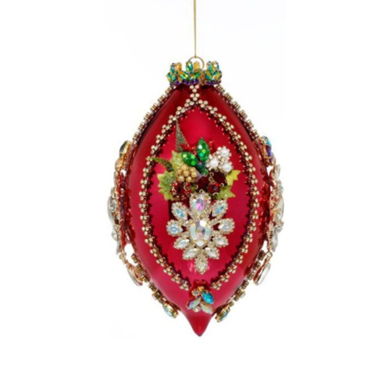 8 King’s Jewel Finial Ornament, Raspberry Shiny  – Mark Roberts