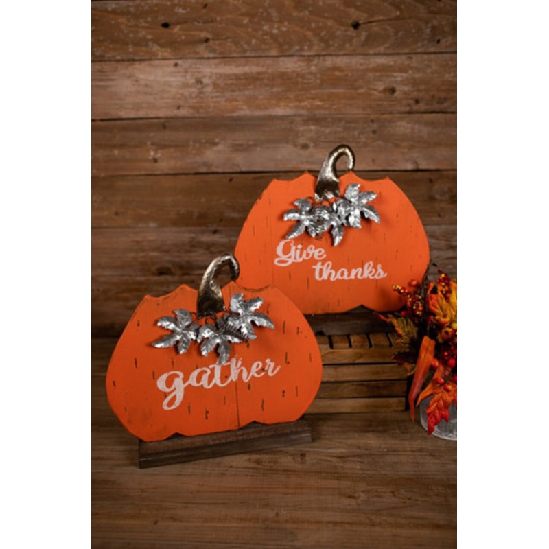 15×16 Wooden/Metal Greeting Pumpkin