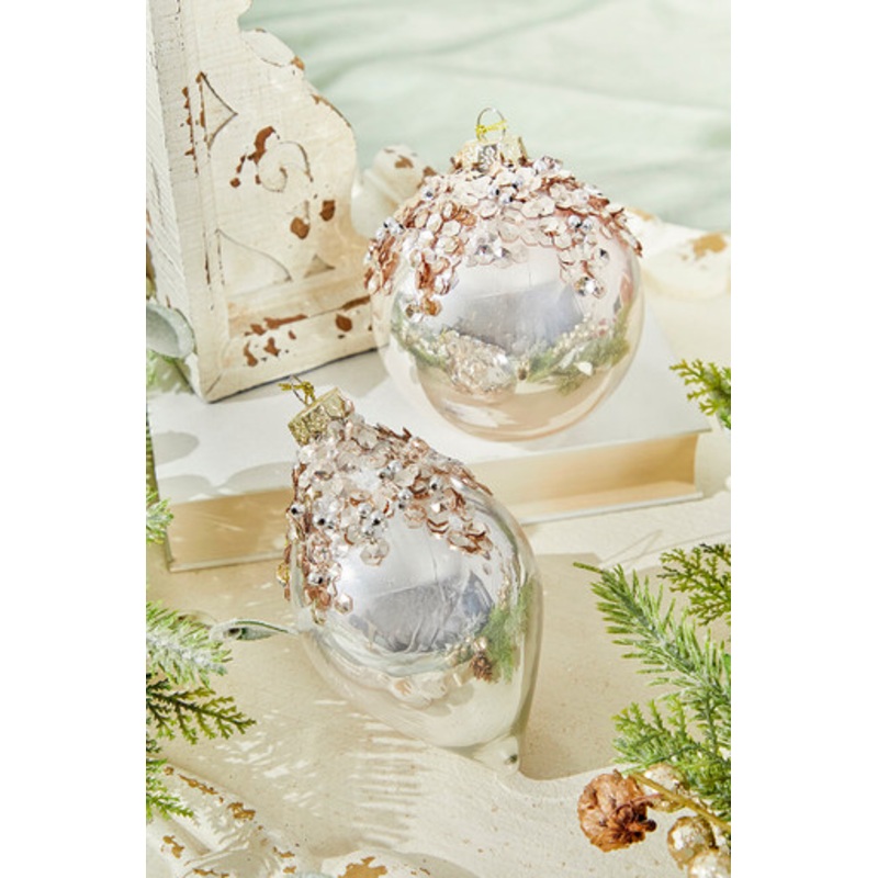 4 Blush Glass Sequin Ornament