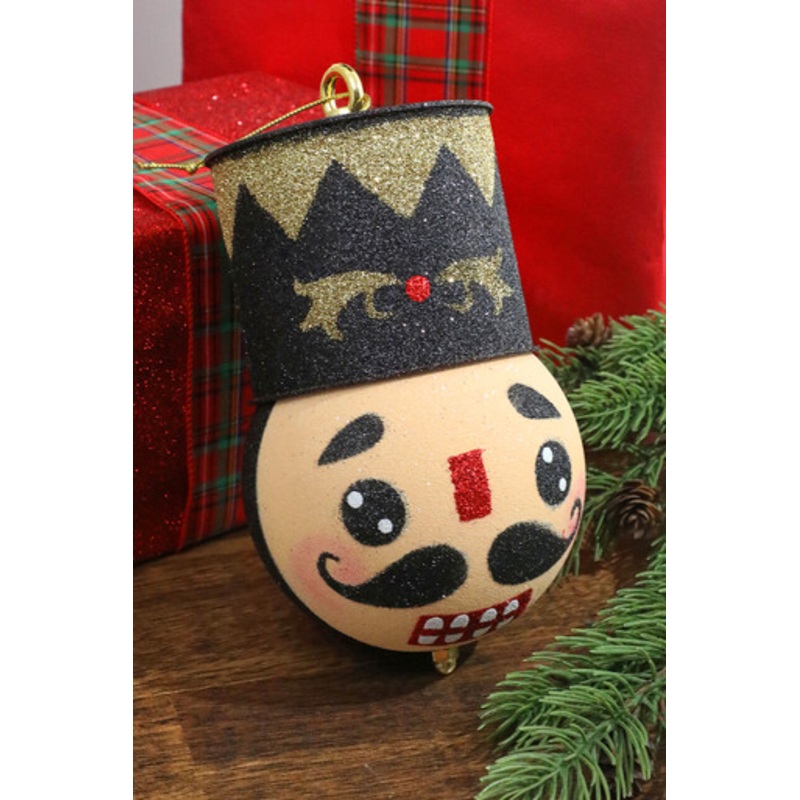 8.5 Holiday Nutcracker Black Ornament