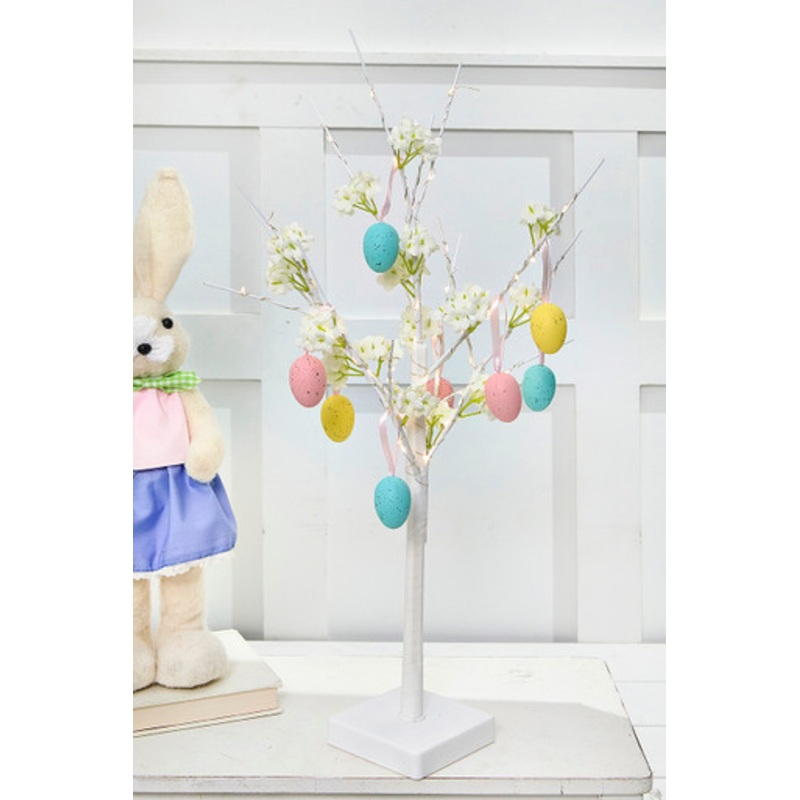 2’H B/O Lighted Easter Tabletop Tree w/ 58 WW Micro LED Lights