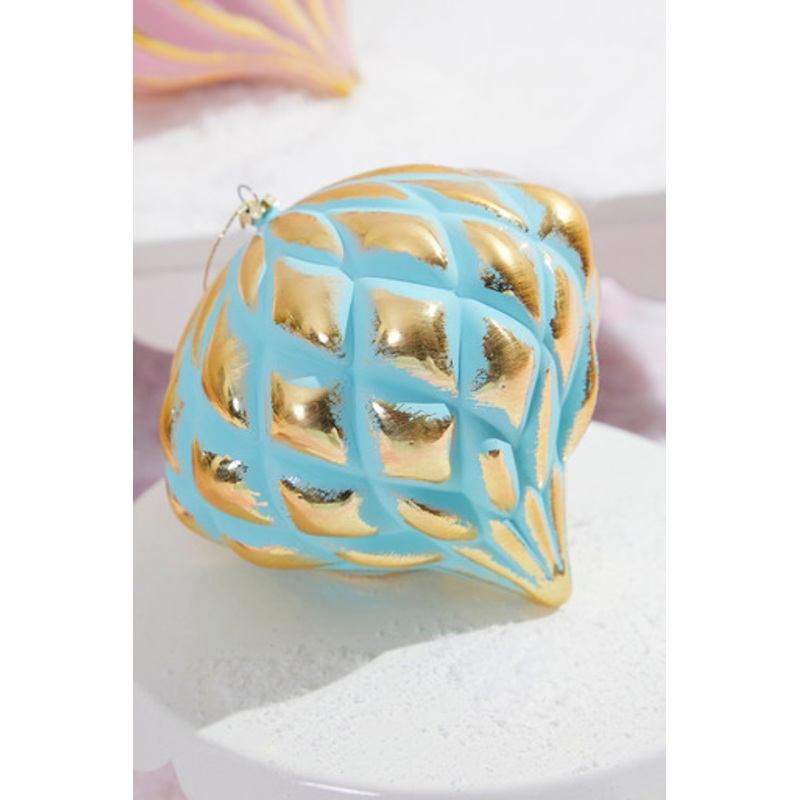 5 Mint Green & Gold Onion Ornament