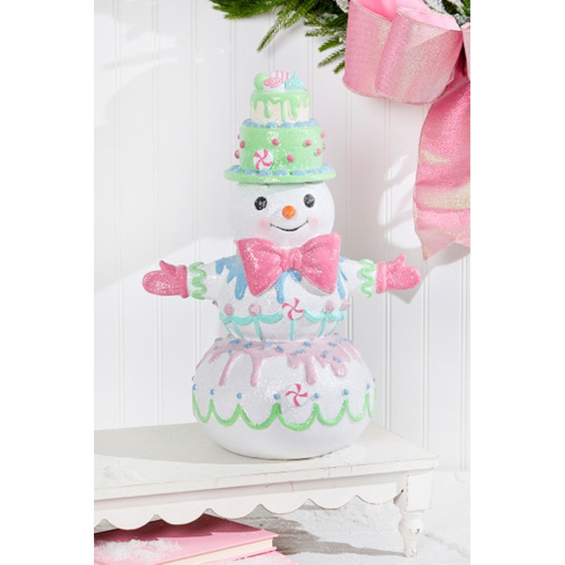 17.5 Resin Candylicious Snowman With Bowtie