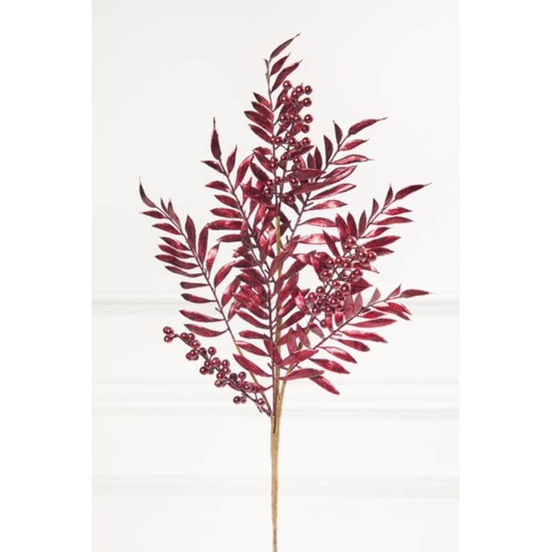 30 Burgundy Metallic Pepperberry Stem