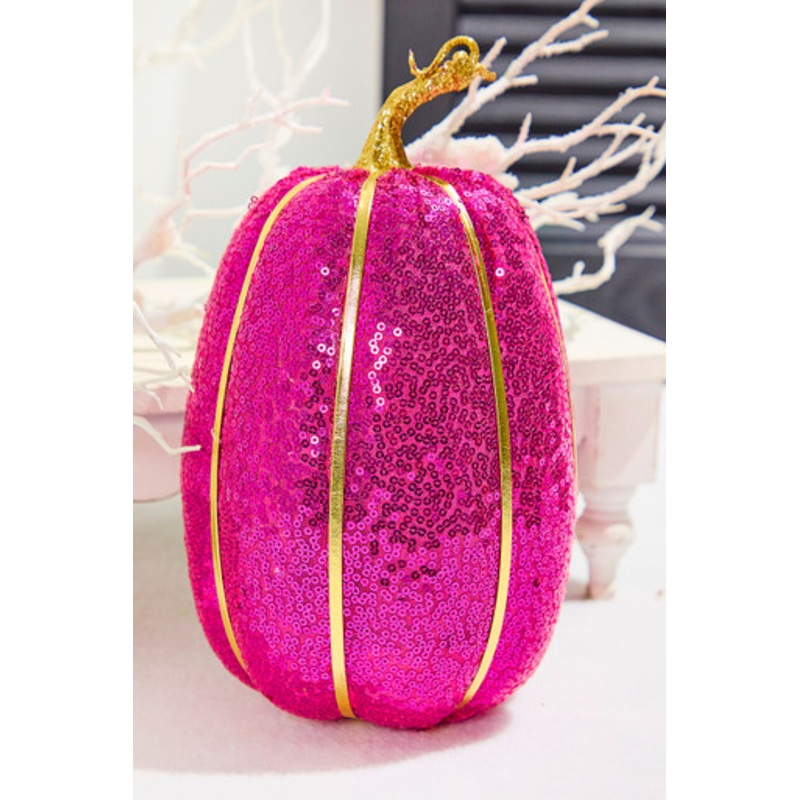 10 Pink Sequin Pumpkin