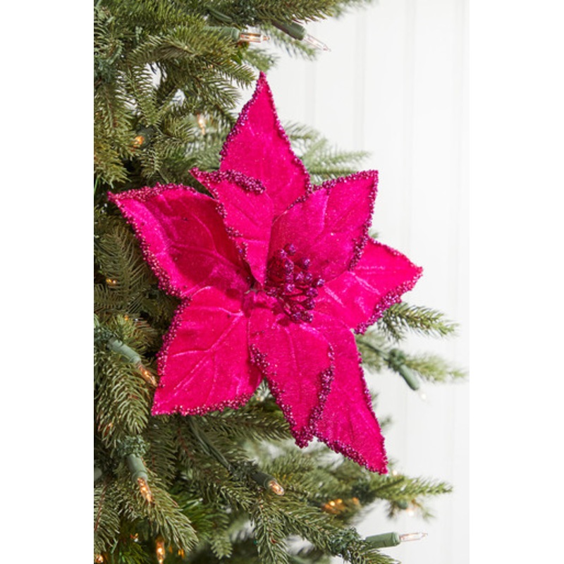 19 x 12 Fuchsia Poinsettia Stem