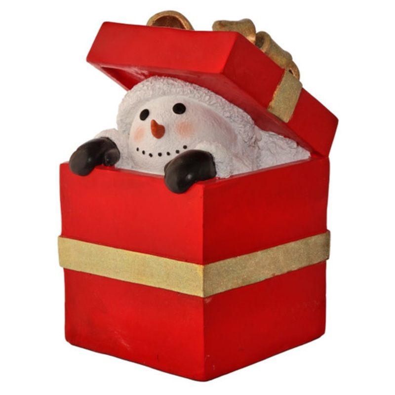 20 Resin Snowman Peeking from Gift Box