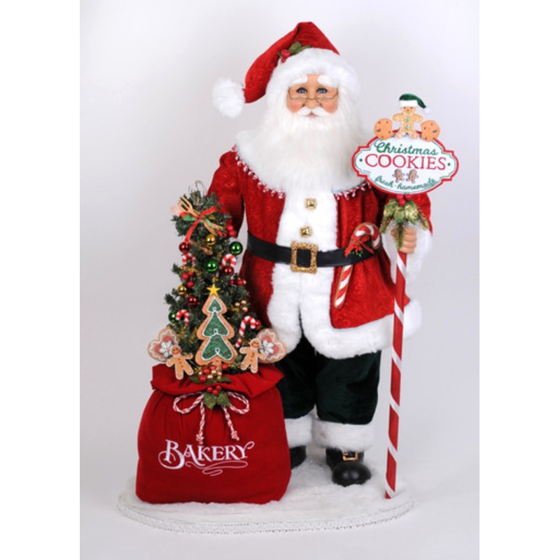 Lighted Mr. Claus Bakery Santa