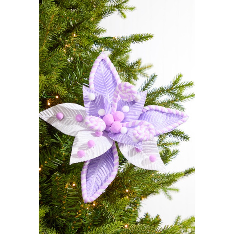 22 Poinsettia Stem – Lavender White