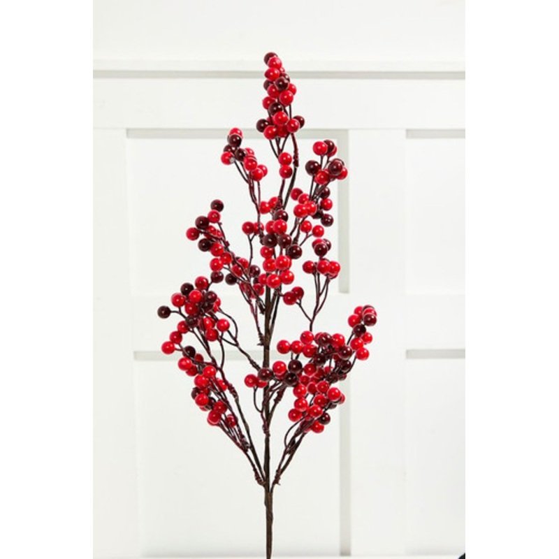 27 Red & Burgundy Petite Cluster Berry Spray