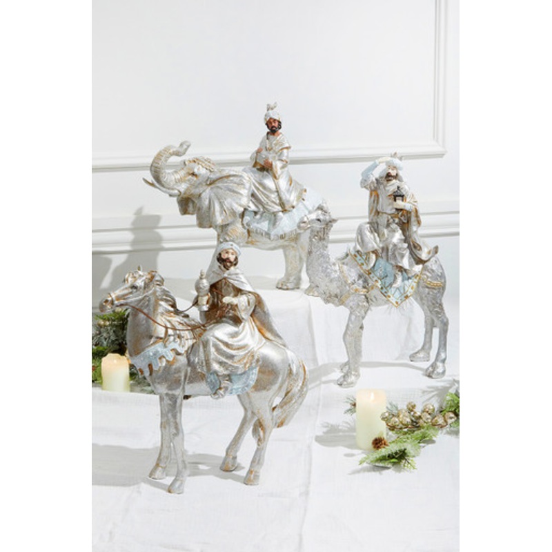 16 Resin Renaissance Three Kings with Animals – Set of 3