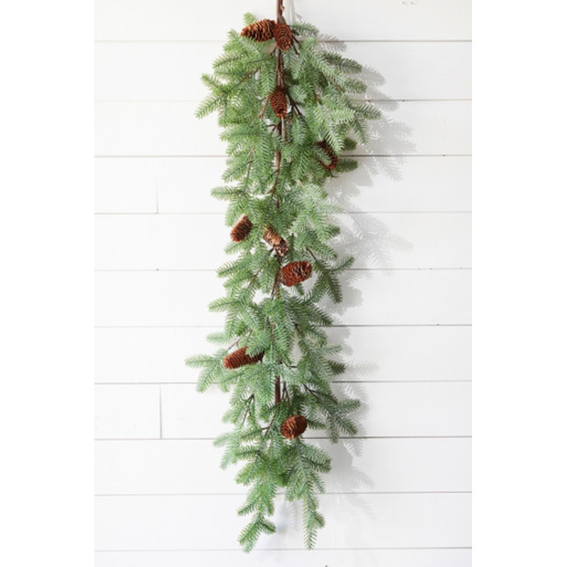 45 PE Fir Pine with Cones Garland