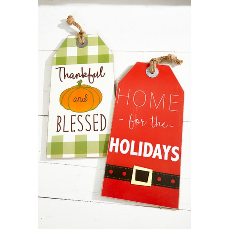 15.75 Double Sided Holiday Wall Decor