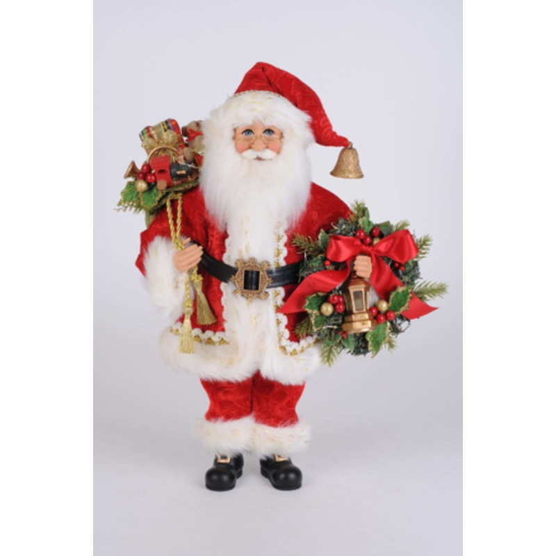 17 Karen Didion Lighted Berry Wreath Santa