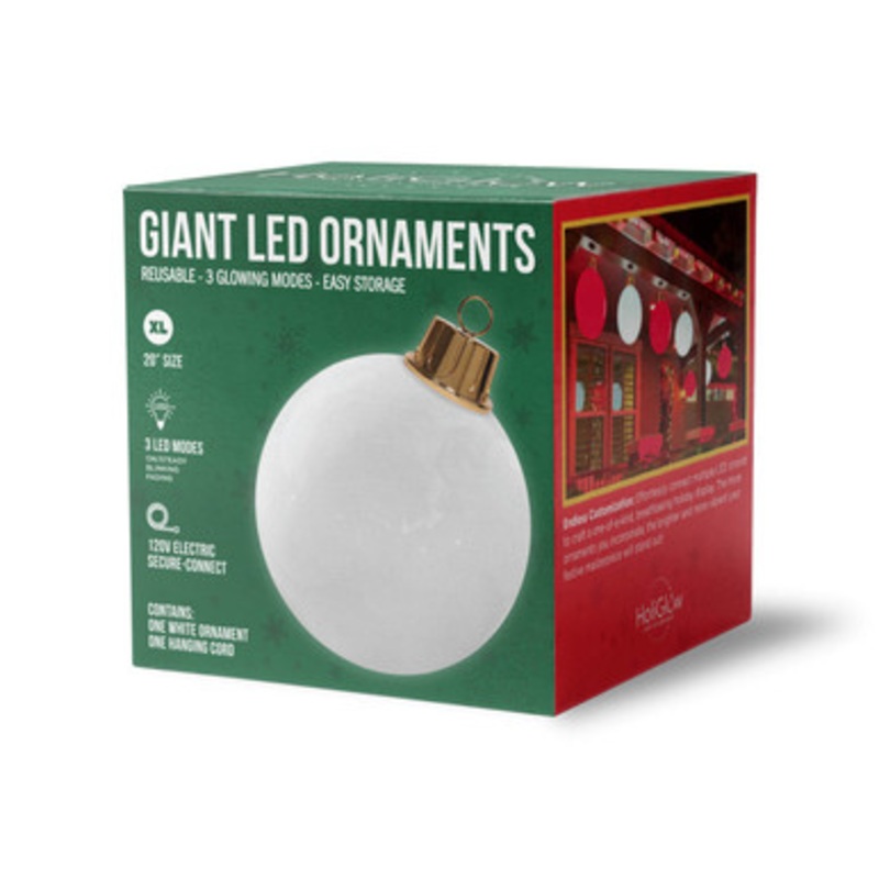 HoliGlow Inflatable LED Ornament – 20 White