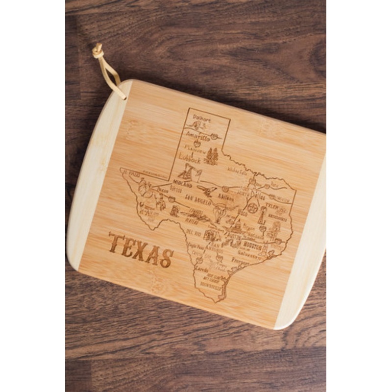 Bamboo Texas Symbols Cutting Board