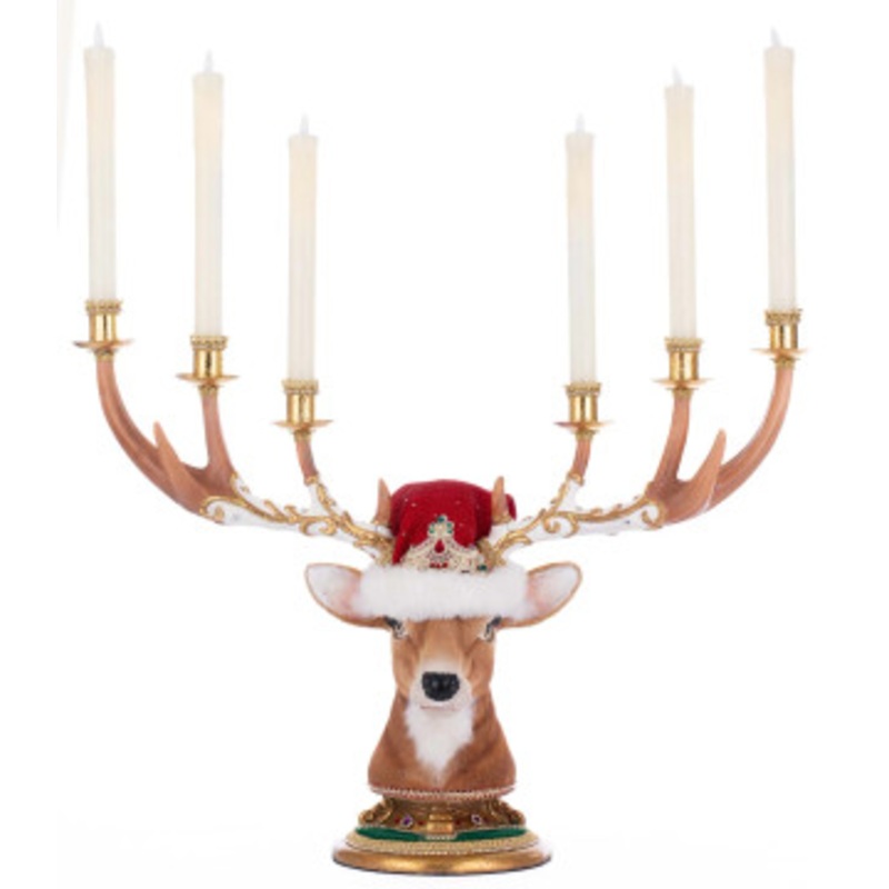 Katherine’s Collection 26 Royal Christmas Ball Deer Head Candelabra Decoration 28-528814