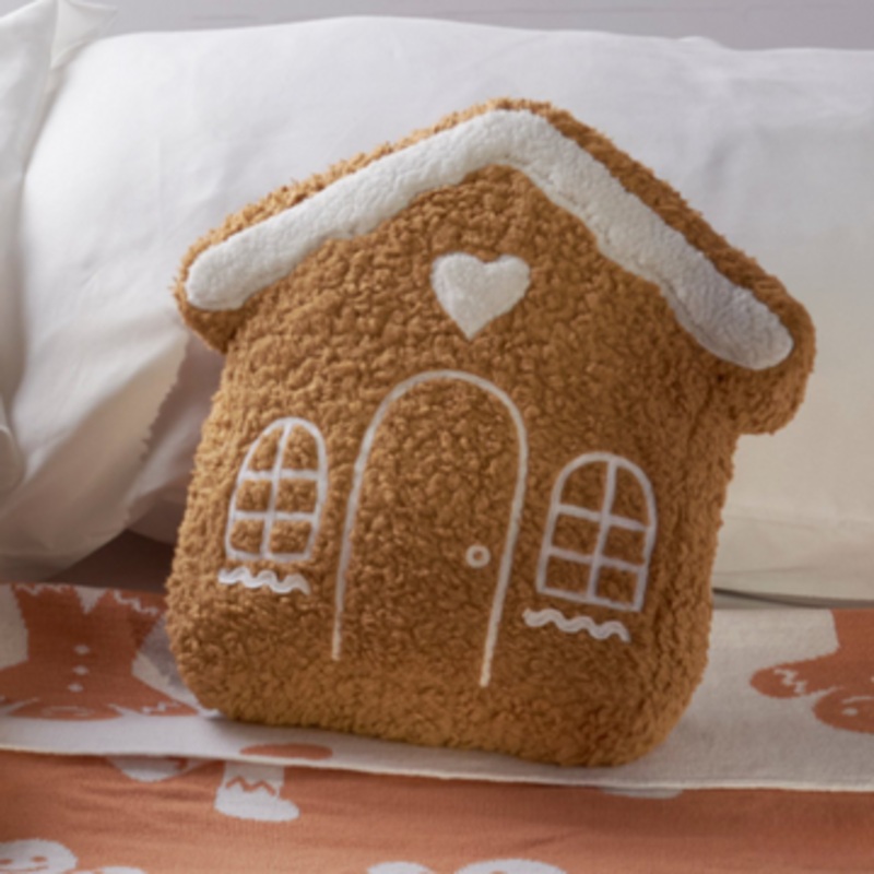 Primitives By Kathy 12 Gingerbread House Shaped Christmas Pillow 119009